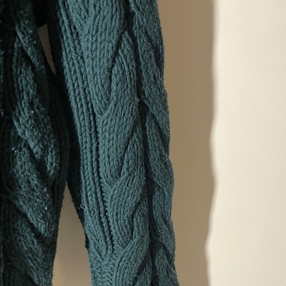 LOFT V-Neck Cable Knit Sweater - Deep Green - Picture 7 of 9